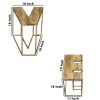 LOVE Coffee Table Set, 4-Piece Mango Wood & Brass, Modern Minimalist, 58.5"  Coffee Table Set with Open Shelves