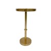 Ara 12" Vintage Brass Round Side End Table, Antique Iron, Small Space Accent Table, Oxidized Finish, 22"H
