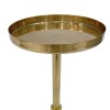 Ara 12" Vintage Brass Round Side End Table, Antique Iron, Small Space Accent Table, Oxidized Finish, 22"H