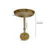 Ara 12" Vintage Brass Round Side End Table, Antique Iron, Small Space Accent Table, Oxidized Finish, 22"H