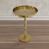 Ara 12" Vintage Brass Round Side End Table, Antique Iron, Small Space Accent Table, Oxidized Finish, 22"H