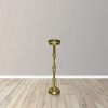Oxidized Brass Metal Side Table, 6 Inch Round Top, Turned Pedestal Base, Small Drink Table, Sofa End Table, Vintage Accent Table