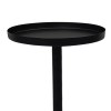 Ara 12" Matte Black Vintage Side End Table, Round Tray Top, Iron, Small Space Accent Table