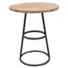 Amelia 20" Round Mango Wood Side Table, Black Iron Frame, End Table, Rustic Farmhouse, Coastal, Transitional, French Country, Industrial, Scandinavian Style