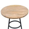 Amelia 20" Round Mango Wood Side Table, Black Iron Frame, End Table, Rustic Farmhouse, Coastal, Transitional, French Country, Industrial, Scandinavian Style