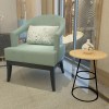 Amelia 20" Round Mango Wood Side Table, Black Iron Frame, End Table, Rustic Farmhouse, Coastal, Transitional, French Country, Industrial, Scandinavian Style