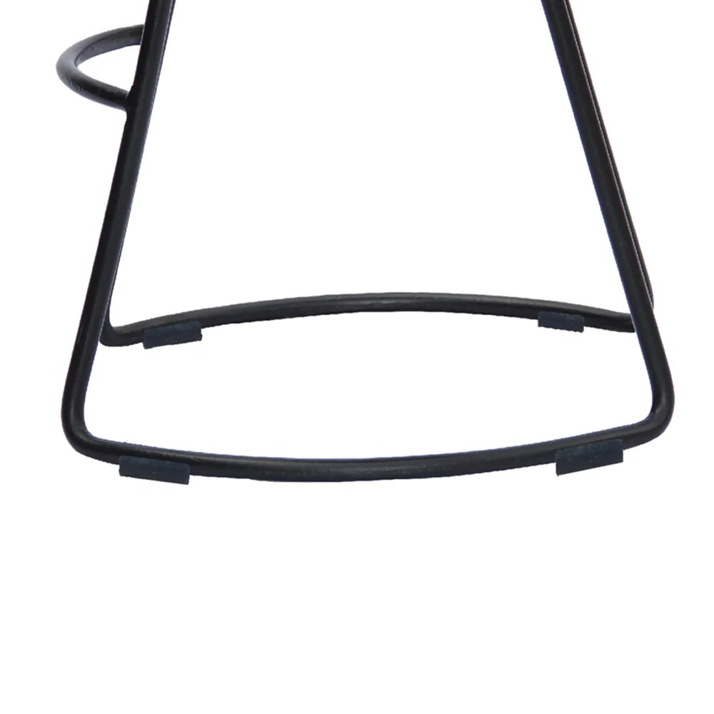 Brown & Black Mango Wood Saddle Bar Stool with Metal Legs - Industrial Kitchen Counter Height Chair