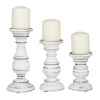 Distressed White Wooden Candle Holders, Farmhouse Style, Set of 3, Mango Wood, Pillar Candle Holders, Rustic Decor
