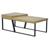 Rectangular Wooden Coffee Table, Oak Brown & Black Metal Frame