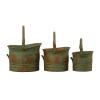 Rustic Metal Planters Set, Green Patina, 3 Sizes