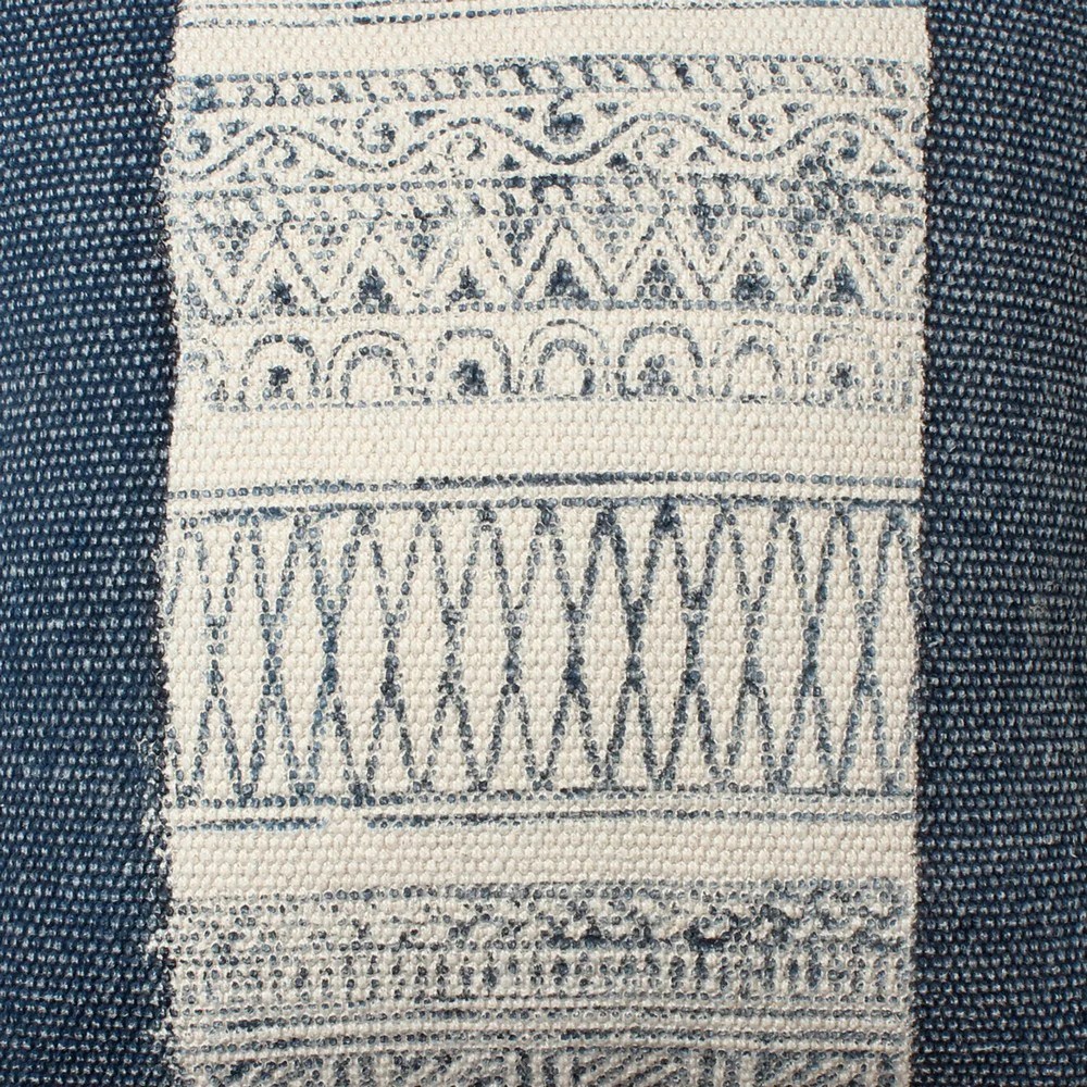 Handwoven Kilim Throw Pillows, 18x18, White Blue, Set of 2