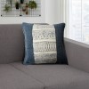 Handwoven Kilim Throw Pillows, 18x18, White Blue, Set of 2