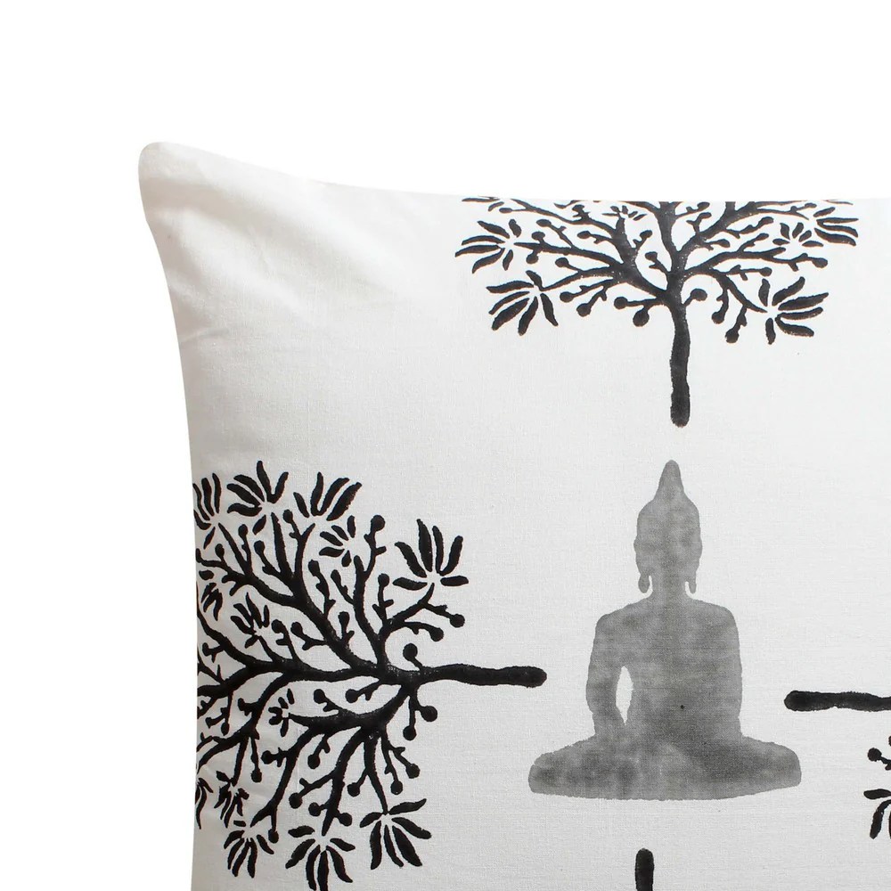 Buddha Throw Pillows, Cotton, Square, 18x18, Set of 2
