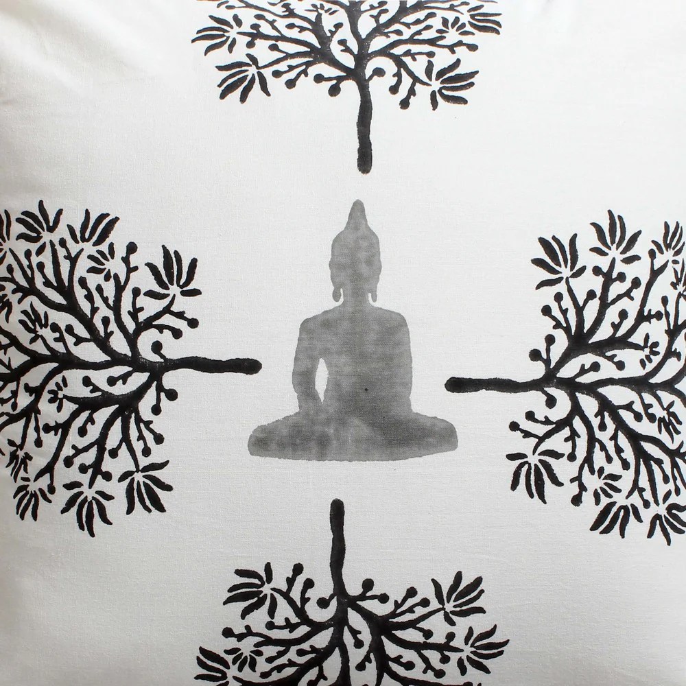 Buddha Throw Pillows, Cotton, Square, 18x18, Set of 2