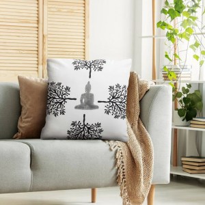 Buddha Throw Pillows, Cotton, Square, 18x18, Set of 2
