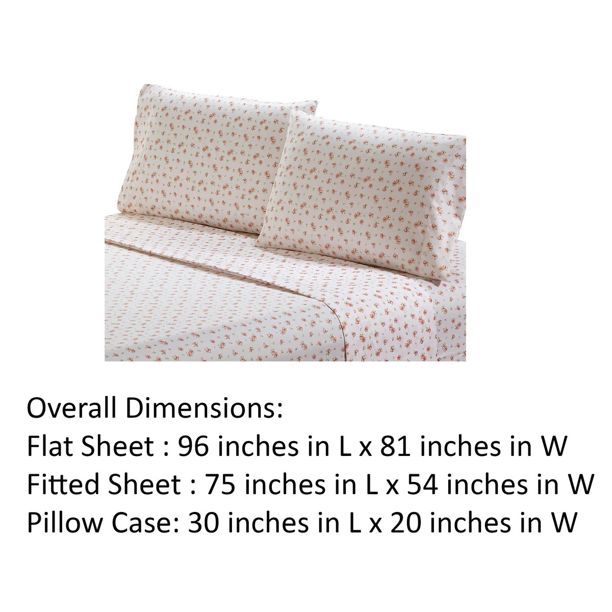 Soft Microfiber Rose Sheet Set, Full, Pink, Hypoallergenic