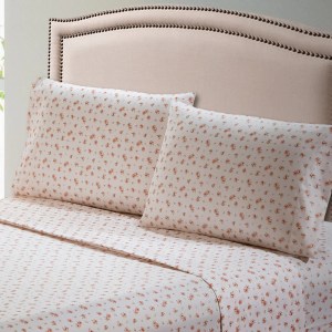 Soft Microfiber Rose Sheet Set, Full, Pink, Hypoallergenic