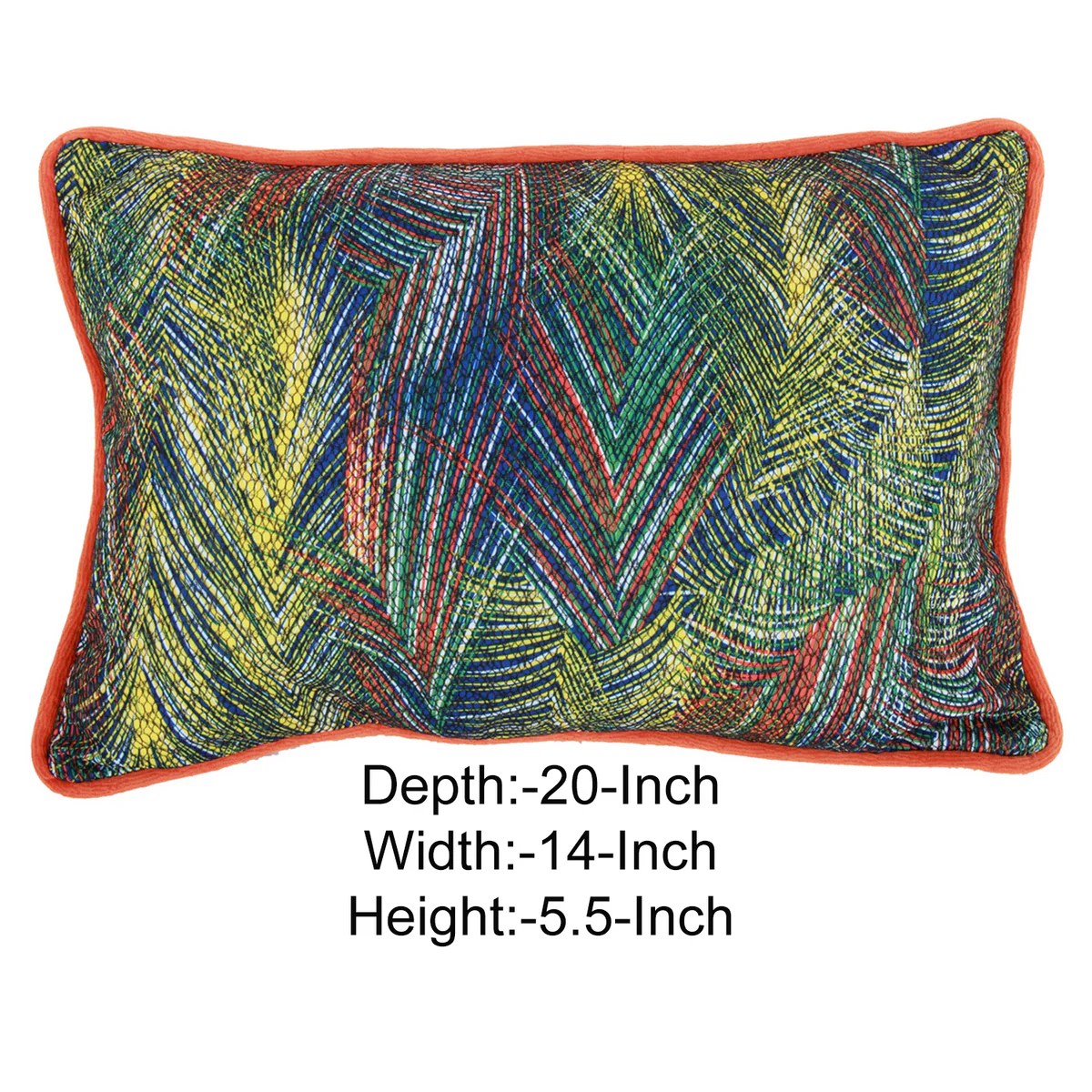 20x14 Inch Abstract Art Throw Pillow, Multicolor, Polyester