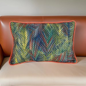 20x14 Inch Abstract Art Throw Pillow, Multicolor, Polyester
