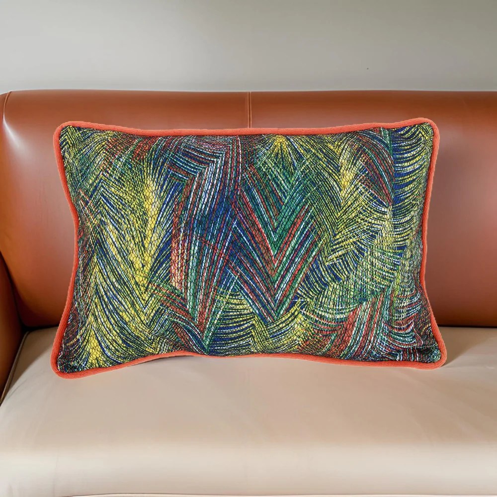 20x14 Inch Abstract Art Throw Pillow, Multicolor, Polyester