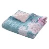 Soft Floral Throw Blanket, 50x60 Inch, Blue Pink White