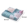Soft Floral Throw Blanket, 50x60 Inch, Blue Pink White