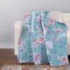 Soft Floral Throw Blanket, 50x60 Inch, Blue Pink White