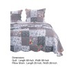 Floral Microfiber Quilt Set, Multicolor, Reversible