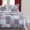 Floral Microfiber Quilt Set, Multicolor, Reversible