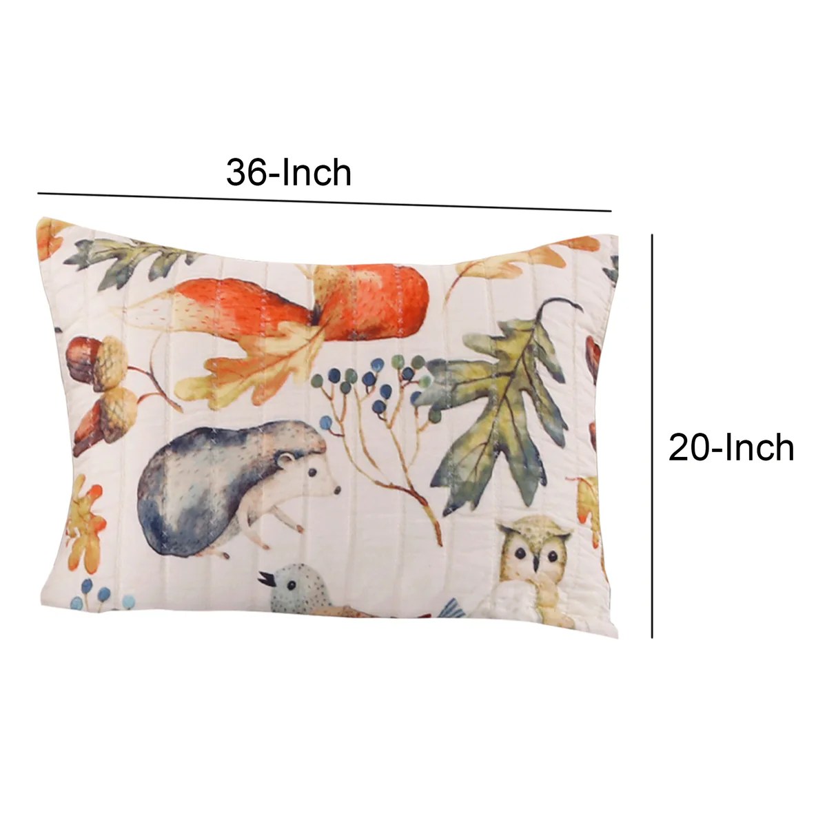 King Pillow Sham, Forest Creatures, Soft Polyester, 20x36