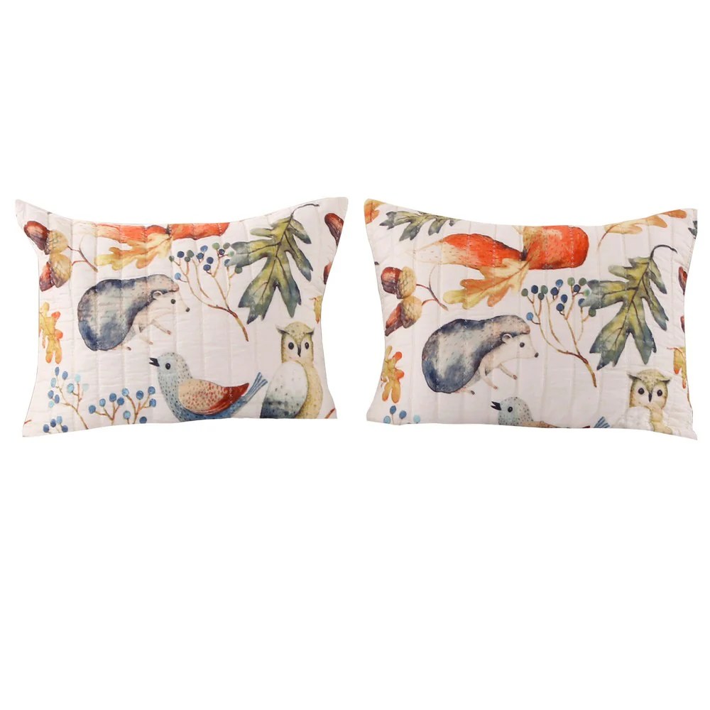 Fox Owl Pillow Sham, 26x20 Inch, Zipper Closure, Polyester