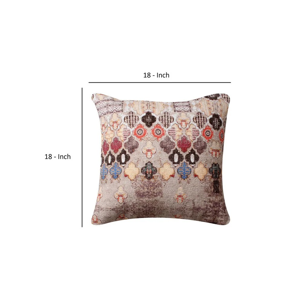 Bohemian Quatrefoil Cotton Throw Pillows, 18x18, Set of 2