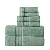 Green Cotton Bath Towel Set, 6-Piece, Soft, Absorbent