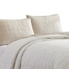Cream Beige Queen Quilt Set, Channel Stitch, Soft Cotton Blend