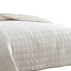 Cream Beige Queen Quilt Set, Channel Stitch, Soft Cotton Blend