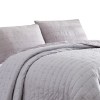Queen Quilt Set, Light Gray, Channel Stitch, Soft Cotton Blend