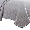 Queen Quilt Set, Light Gray, Channel Stitch, Soft Cotton Blend