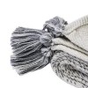 Gray Cotton Throw Blanket, Diamond Pattern, 60x70 Inches