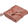 Brown Cotton Throw Blanket, Diamond Pattern, 60x70 Inches