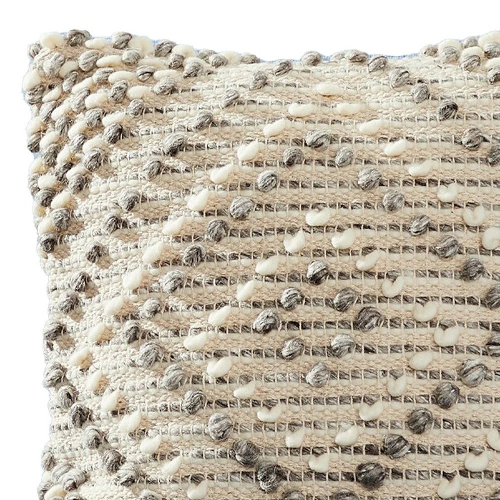 18" Gray Beige Diamond Throw Pillow Cover, Cotton Wool