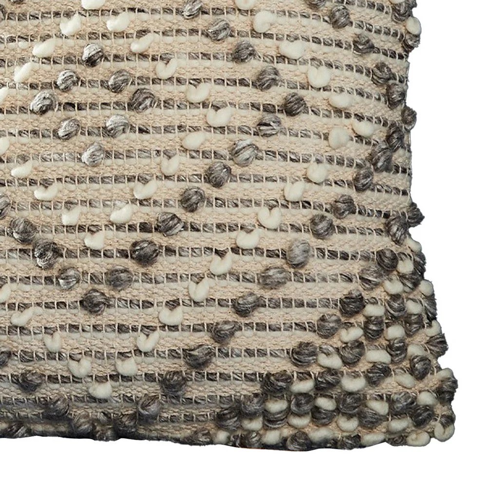 18" Gray Beige Diamond Throw Pillow Cover, Cotton Wool