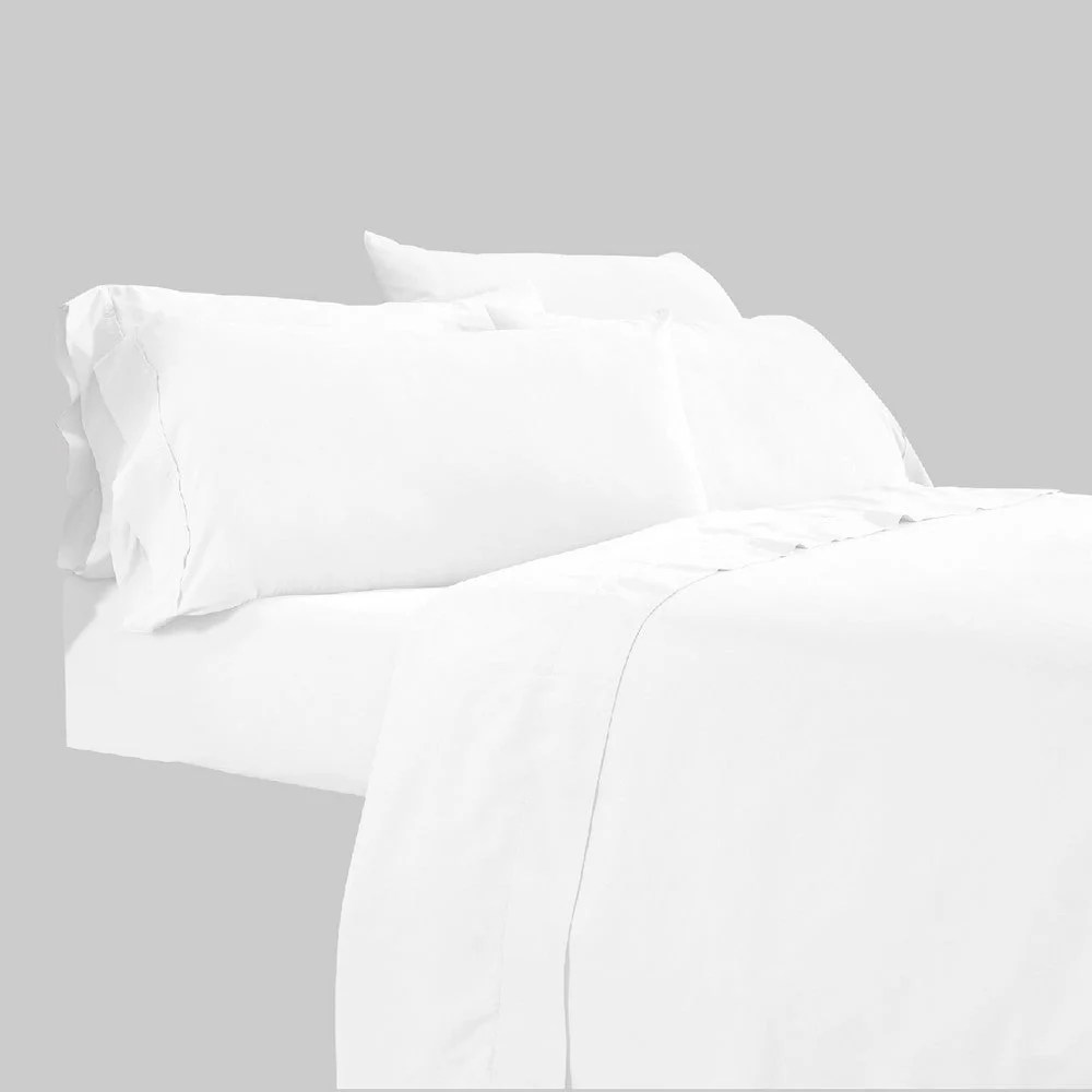 Minka Twin Sheet Set, White Microfiber, Antimicrobial, Soft