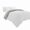 Queen Comforter, White Gray Microfiber, Reversible, Soft, Down Alternative