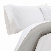 Queen Comforter, White Gray Microfiber, Reversible, Soft, Down Alternative