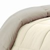 Reversible King Comforter, Microfiber, Beige Ivory, Geometric, Soft
