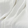 King Size White Cotton Thermal Blanket, Soft Knit, Cozy