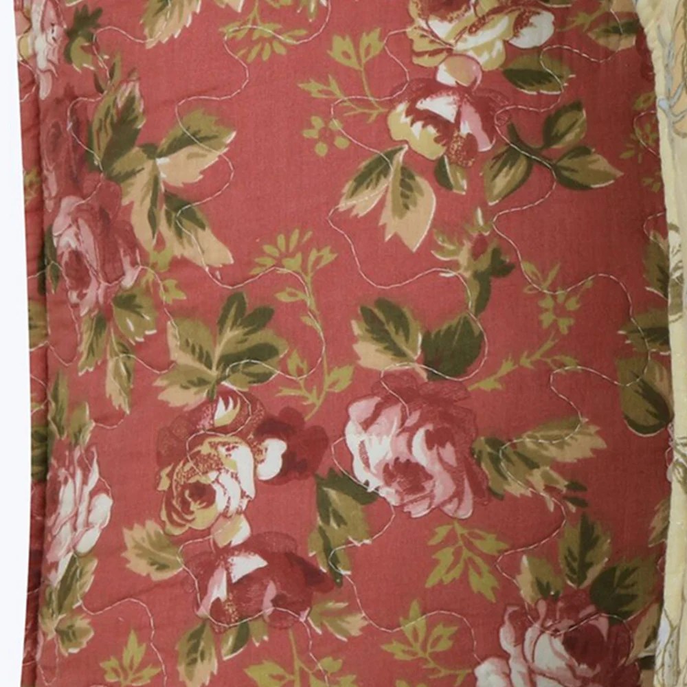 Floral Cotton Pillow Covers, Quilted, 16x16, Multicolor Set