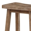 Brown Wooden Saddle Stool, Angled Legs, 24" Seat