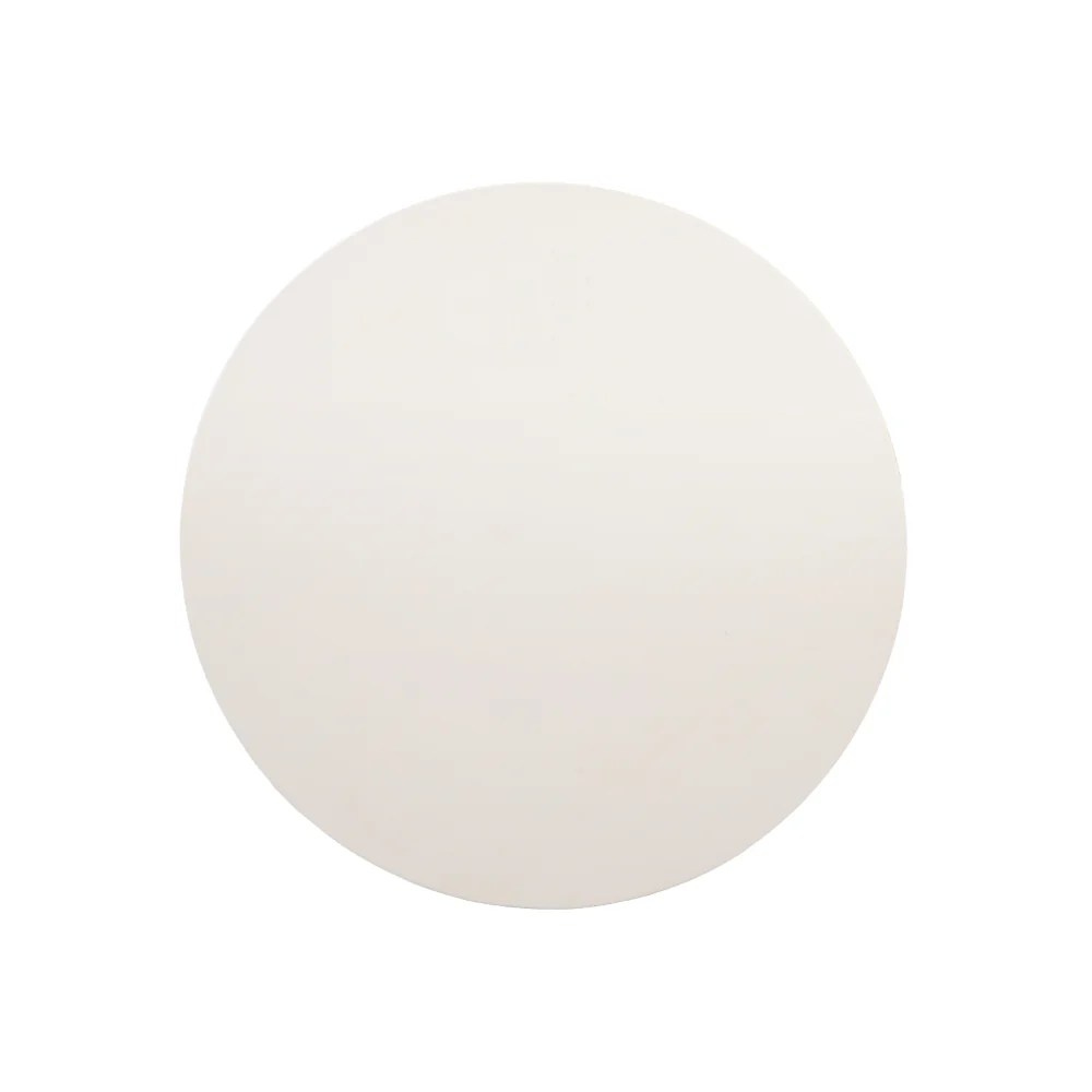 Modern Round Coffee Table, White Top, Brown Legs, 24 Inch