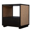 Acacia Wood Nightstand, Jute Side Table, Cottage Style